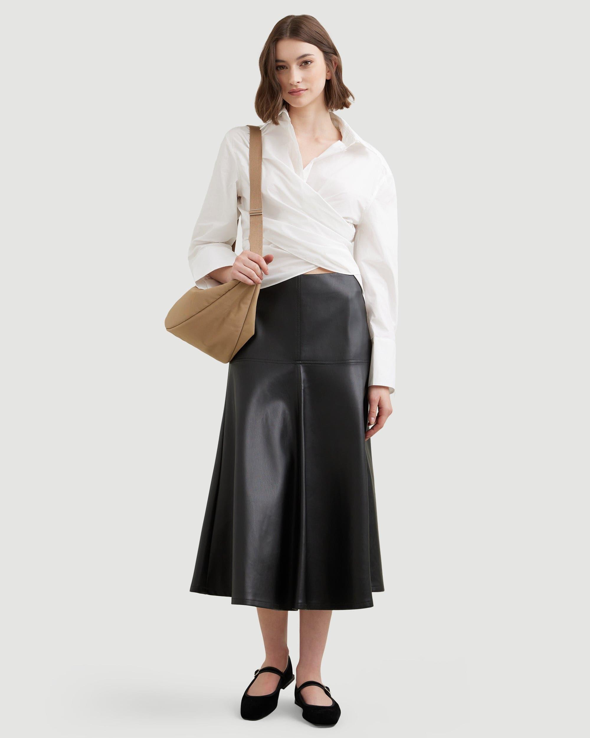 Harley A-Line Vegan Leather Skirt Product Image