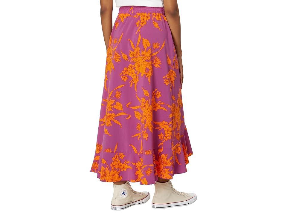 Toad&Co Sunkissed Wrap Skirt (Flame Leaf Texture Print) Women's Skirt Product Image