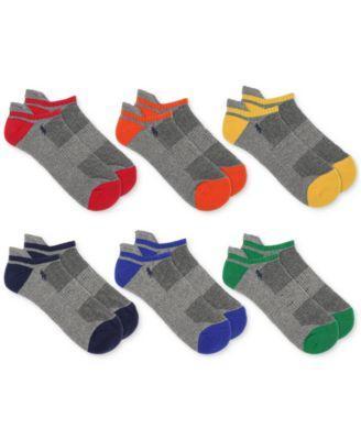 Polo Ralph Lauren Mens 6-Pk. Performance Tipped Color Heel Toe Low Cut Socks Product Image