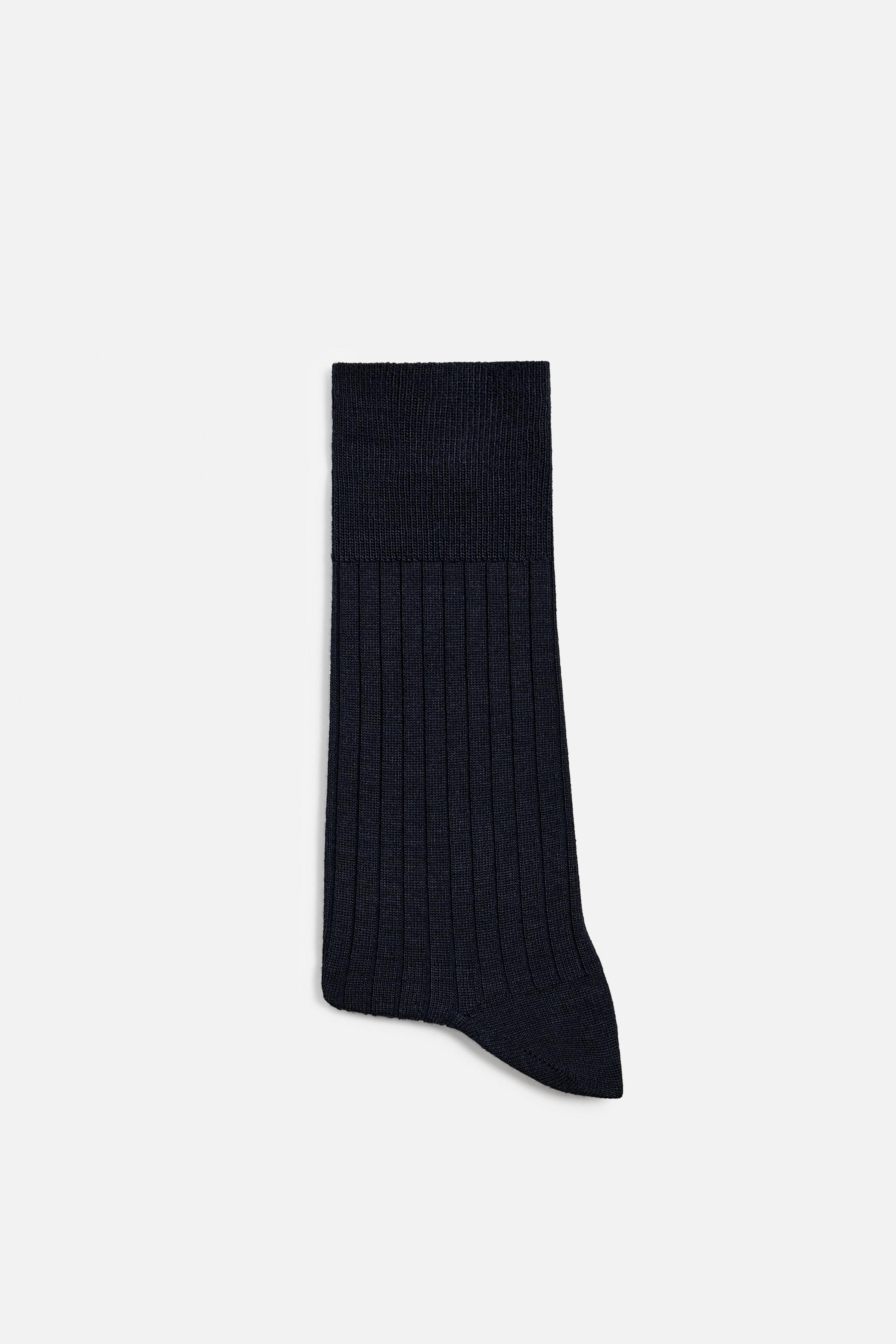 RIBBED WOOL BLEND SOCKS Product Image