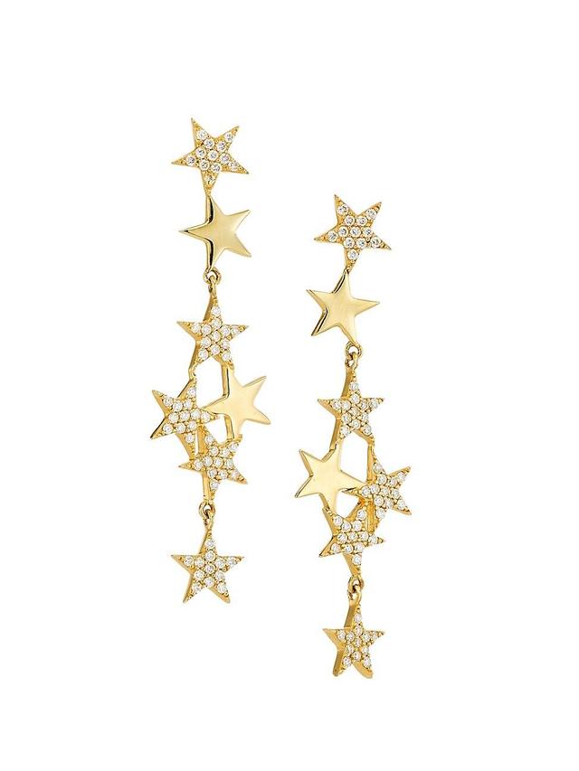 Womens 14K Yellow Gold & 0.43 TCW Diamond Drop Earrings Product Image