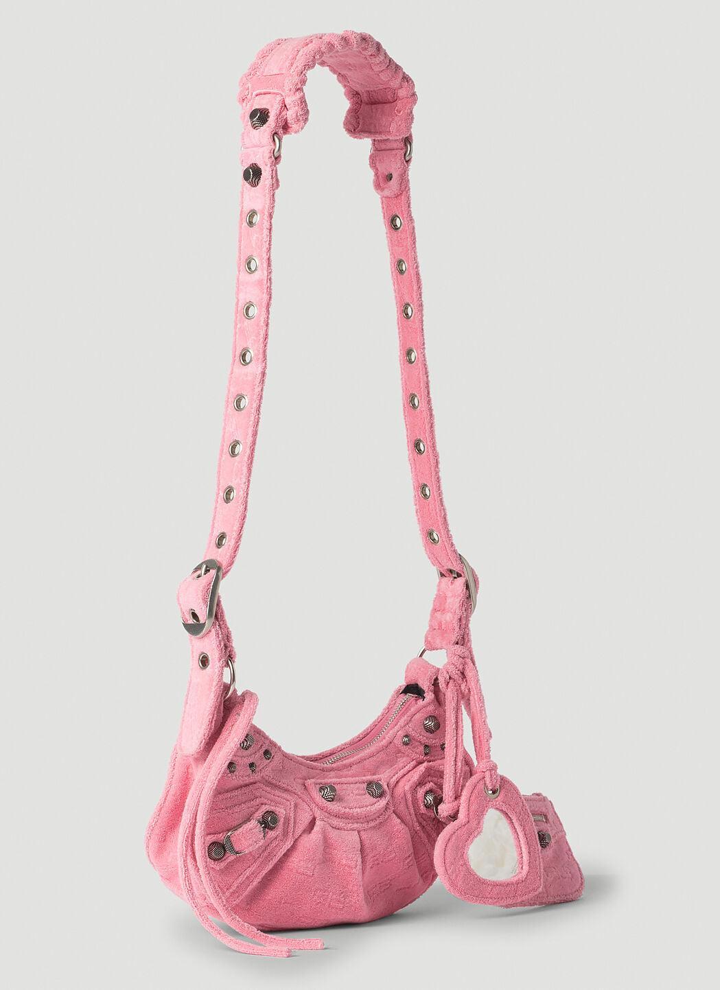 Le Cagole Xs Leather Shoulder Bag In Pink Product Image