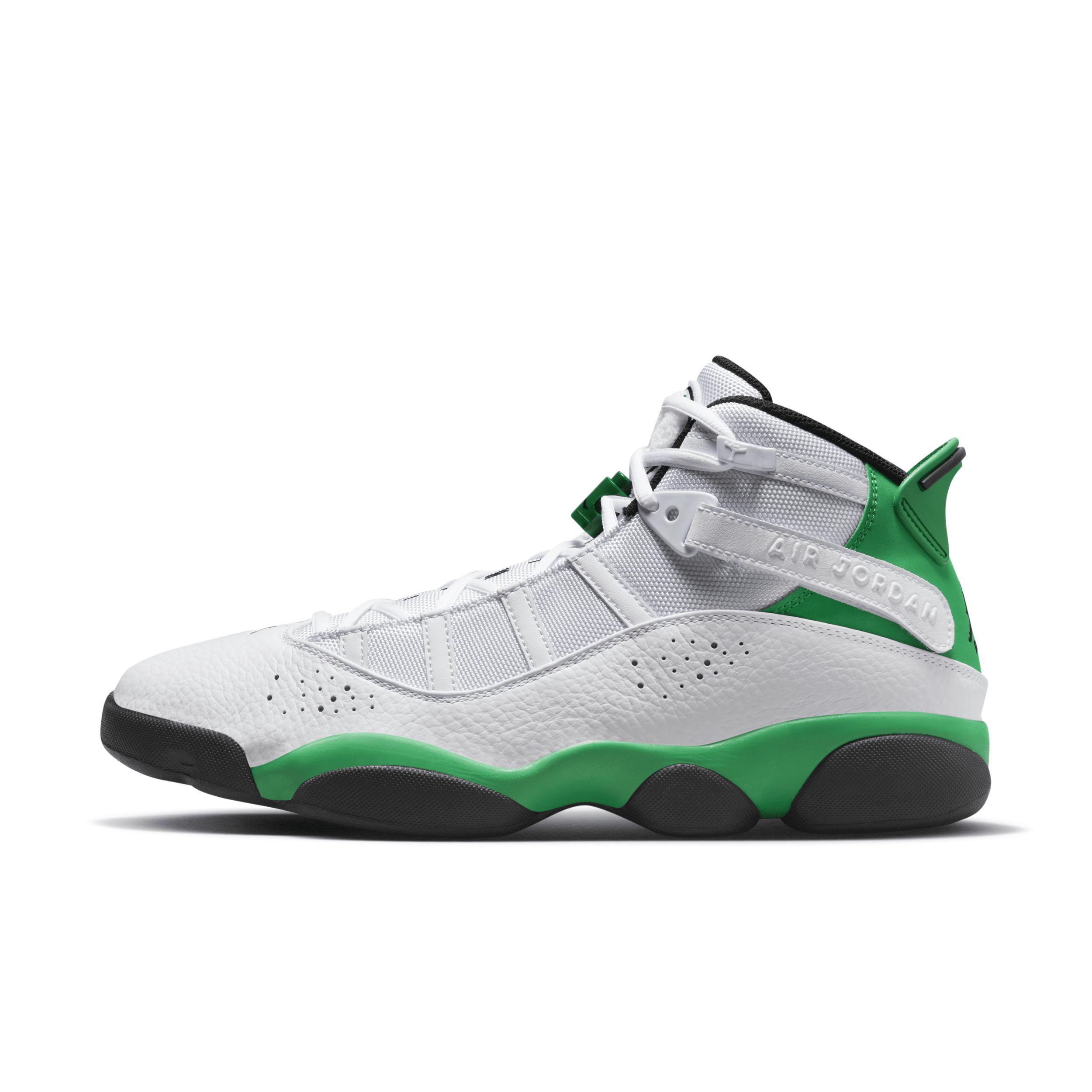 Jordan Mens Jordan 6 Rings - Mens Shoes White/Black/Lucky Green Product Image