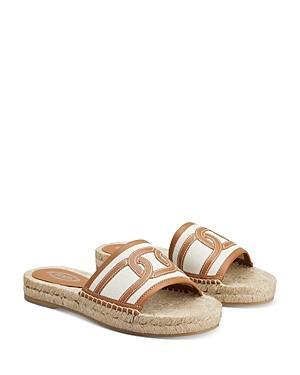 Tods Womens Kate Chain Linen Slide Sandals Product Image