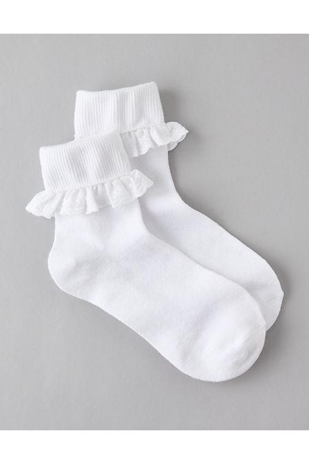 AE Ruffled-Trim Boyfriend Socks Womens Product Image