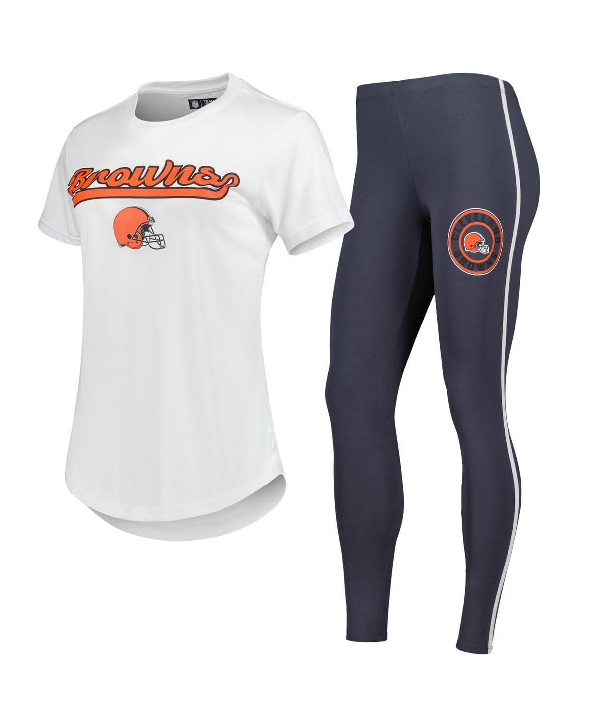 Womens Concepts Sport /Charcoal Cleveland Browns Sonata T-Shirt & Leggings Sleep Set Product Image