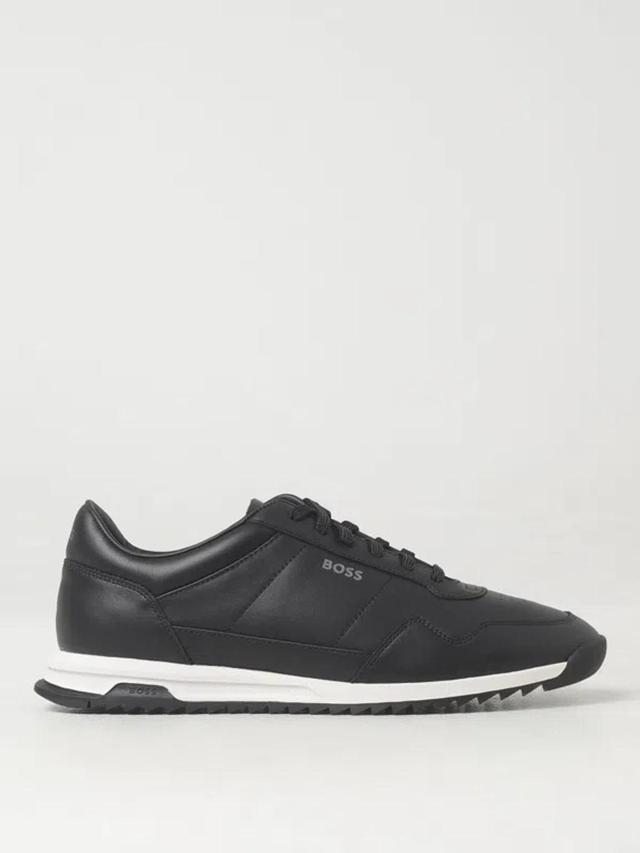 HUGO BOSS Zayn Leather Sneakers In Blau Product Image