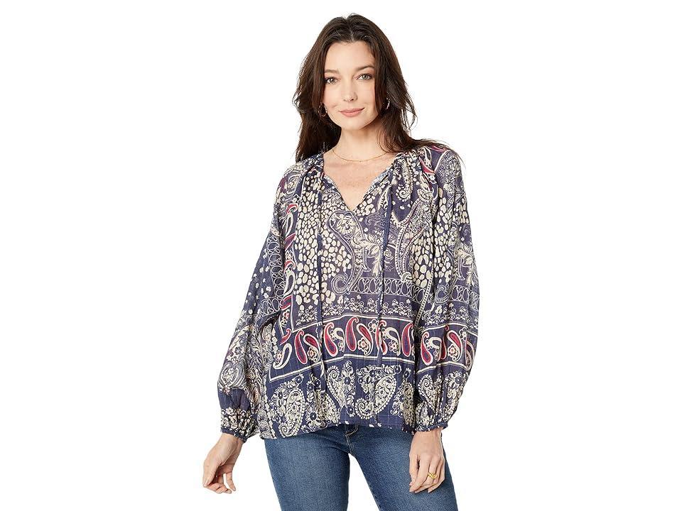 Dylan by True Grit Head West Top (Indigo) Women's Clothing Product Image