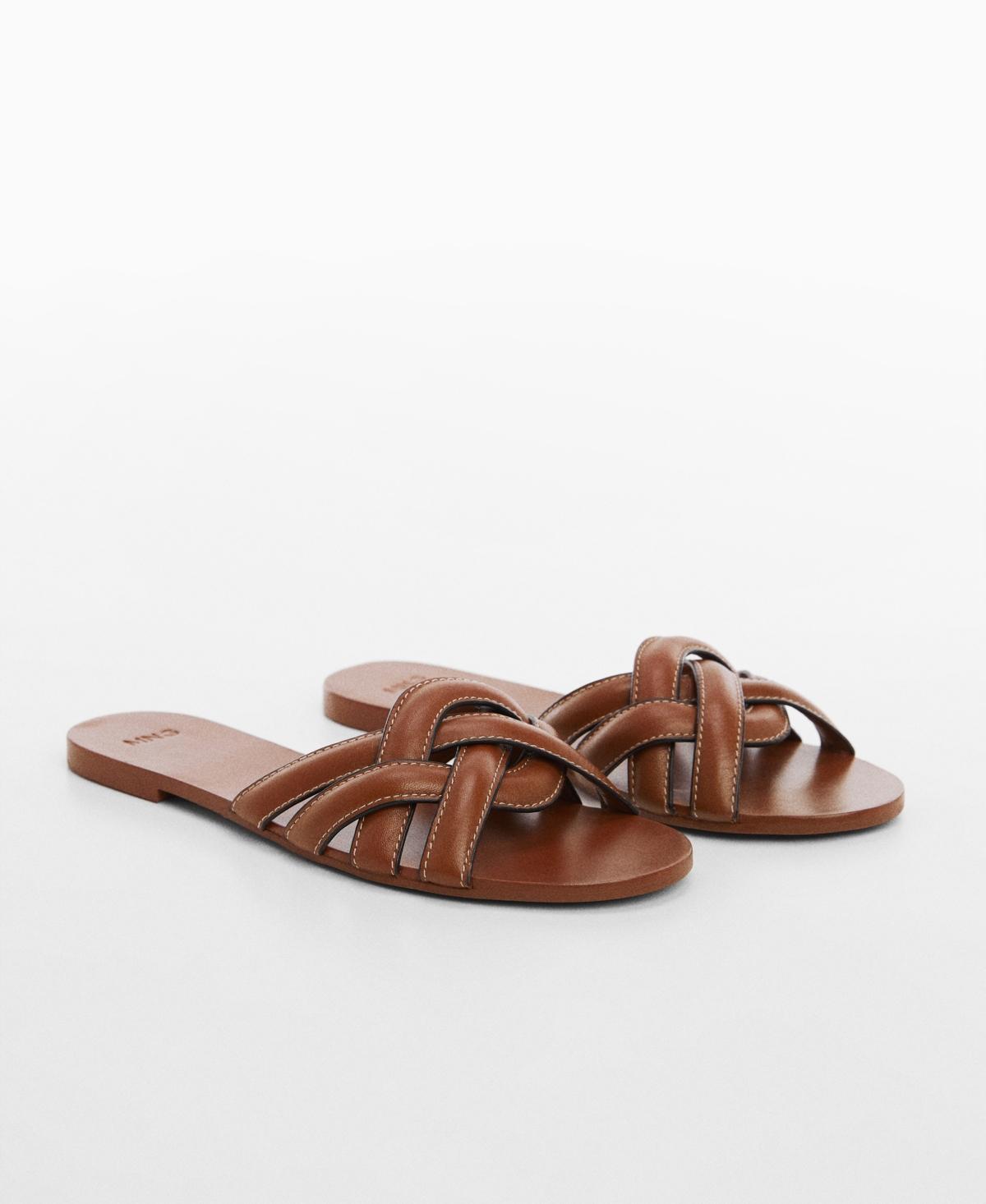 Mango Womens Leather Straps Sandals product image