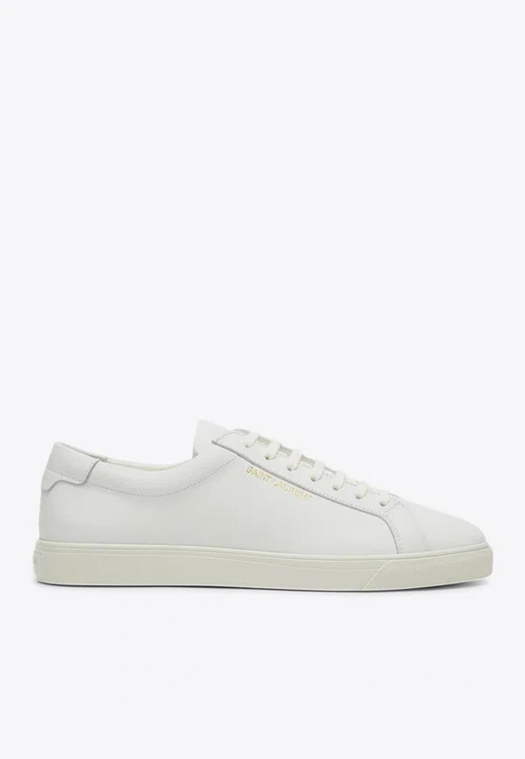 SAINT LAURENT Andy Leather Low-top Sneakers In Optic White Product Image