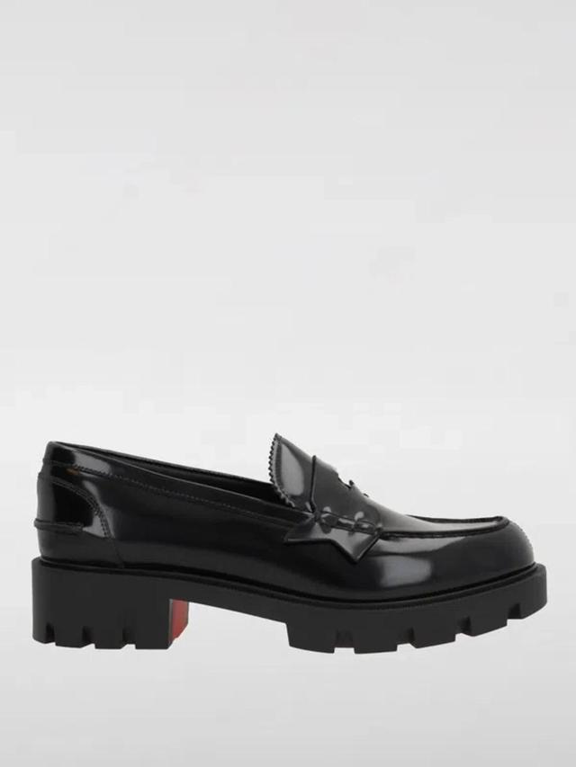 Donna Patent Red Sole Penny Loafers In Black Product Image