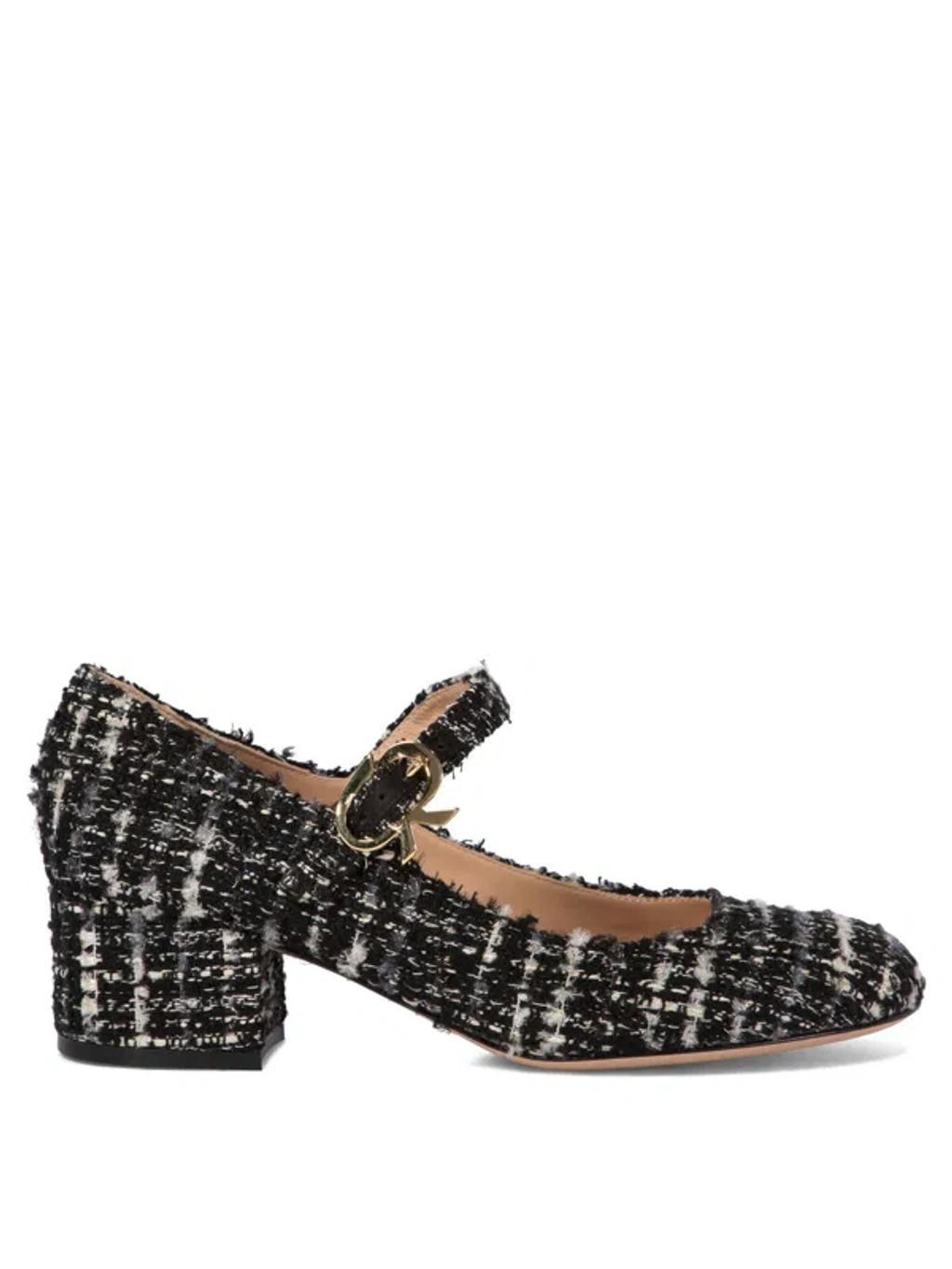 Mary Ribbon 45 Tweed Mary Jane Pumps In Black Product Image