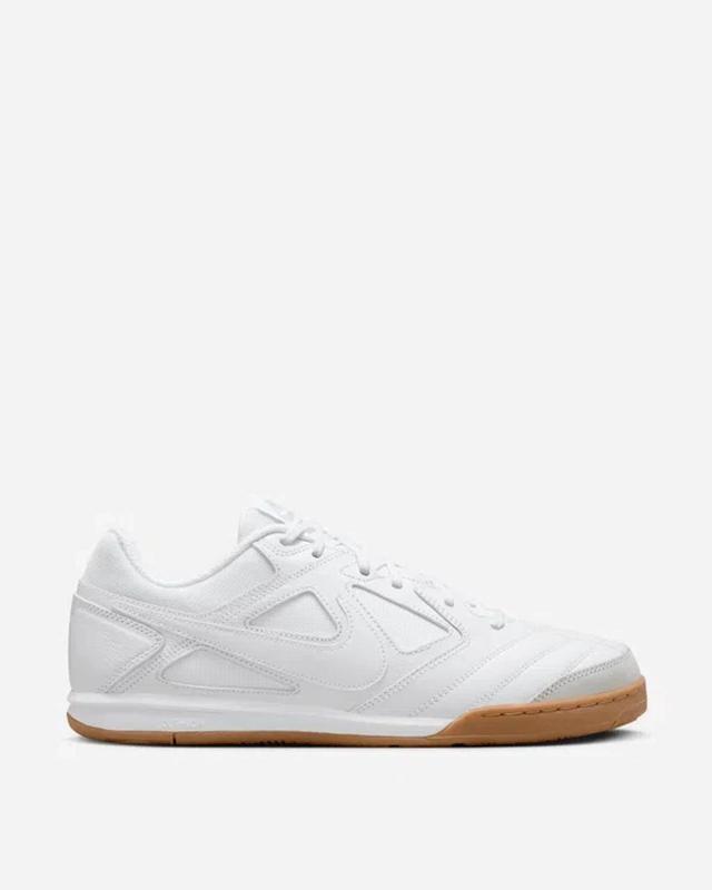 NIKE Mens  Gato Logo-embroidered Leather Low-top Trainers In White Product Image