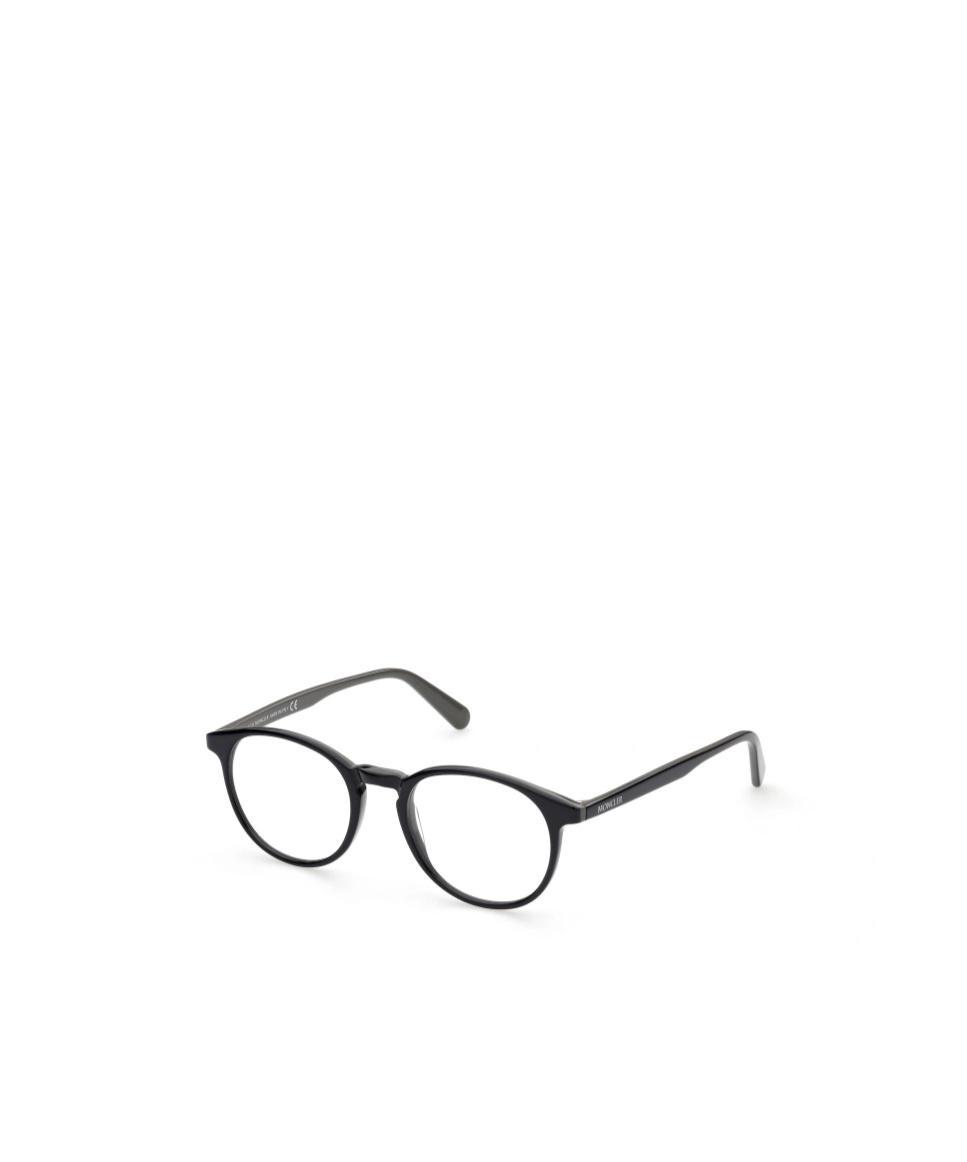 MONCLER Logo-print Round-frame Glasses In Black Product Image