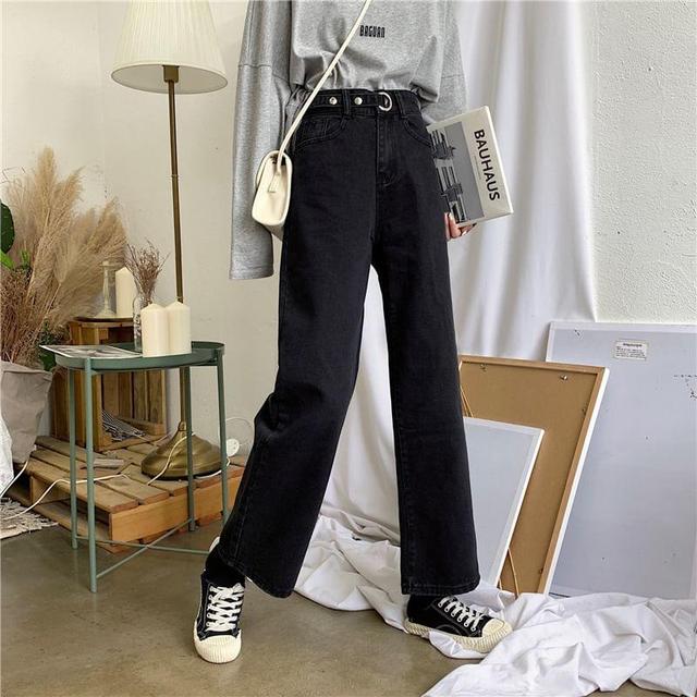 High Rise Straight Leg Jeans Product Image