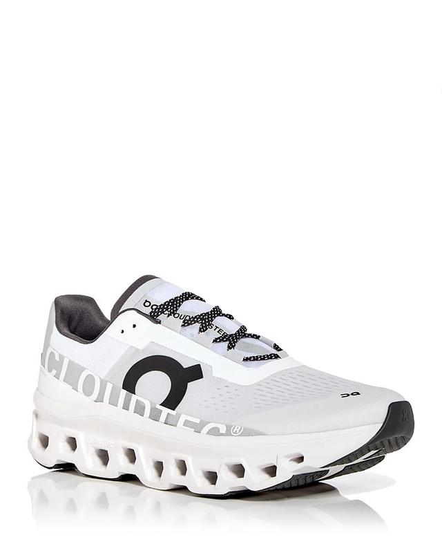 On Mens Cloudmonster Sneakers in All White Product Image