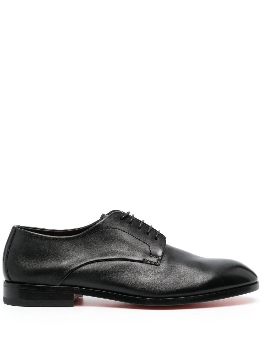 SANTONI Leather Lace-up Shoes In Black Product Image