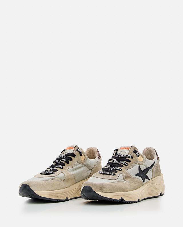 Running Suede And Leather Sneakers In Neutrals Product Image