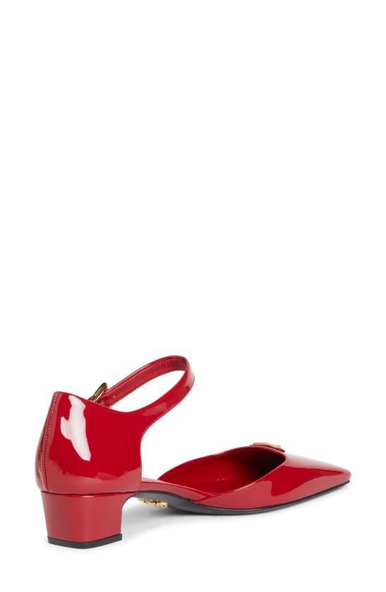 Ankle Strap Patent Ballerina Pump In Red Product Image