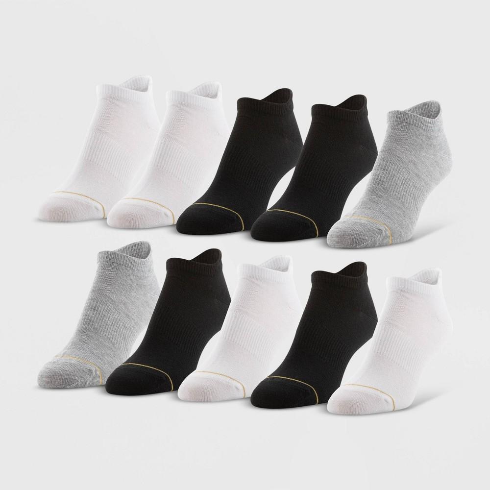 All Pro Womens Lightweight 10pk No Show Tab Socks - WhiteBlack 4-10 Product Image