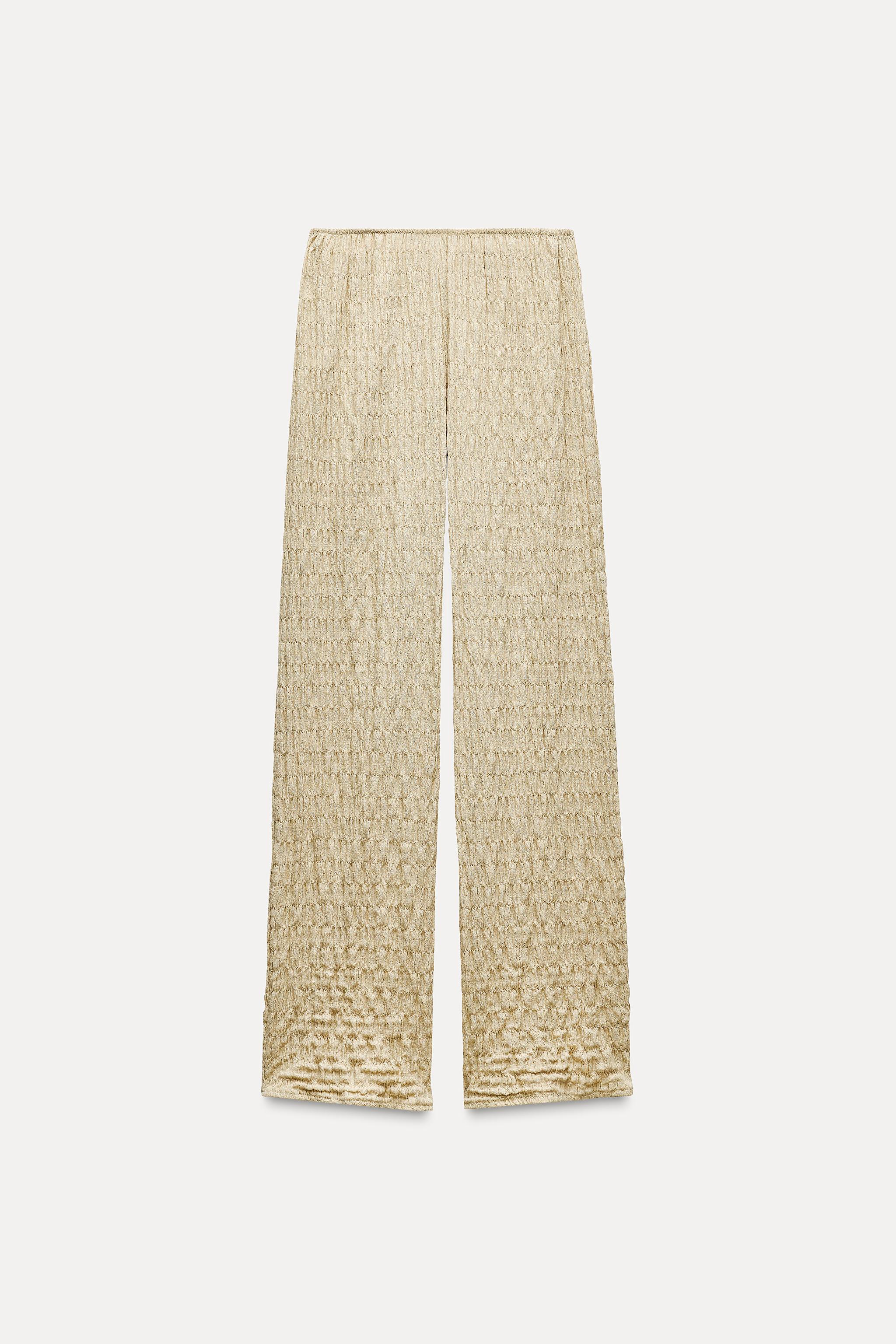 TEXTURED WIDE LEG PANTS Product Image