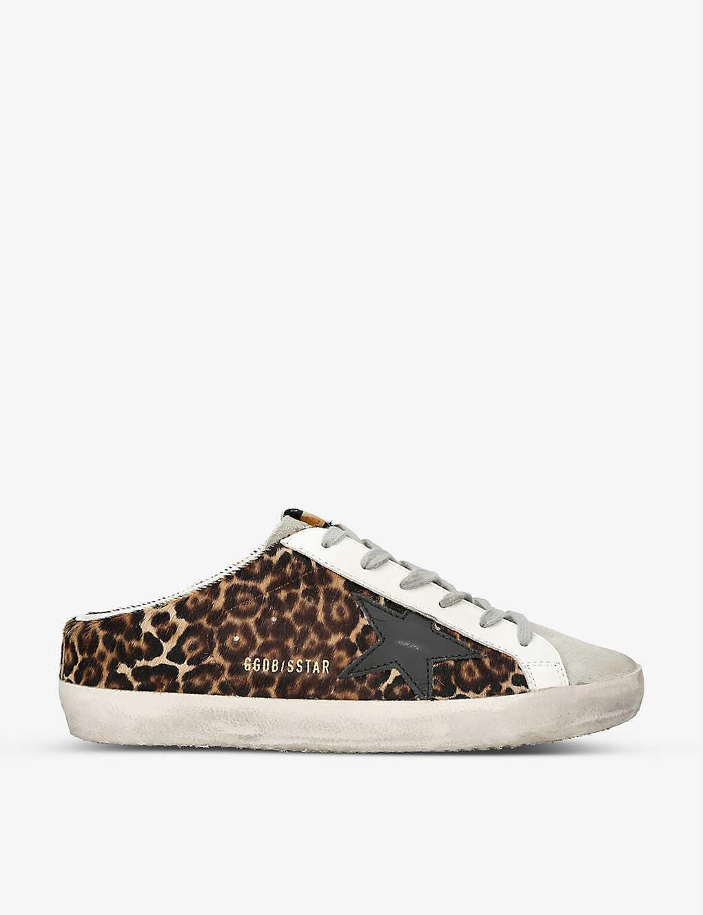 GOLDEN GOOSE Superstar Sabot Leopard Mules In Beige_brown_leo_ice_black Product Image