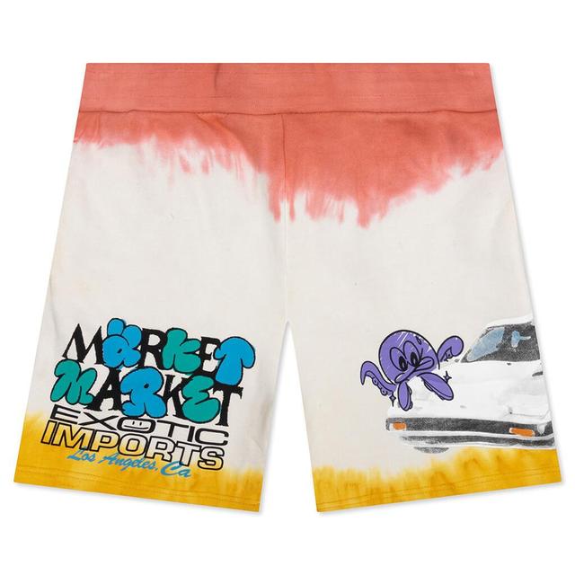 Exotic Automobile Tie-Dye Sweatshorts - Red/Yellow Male Product Image