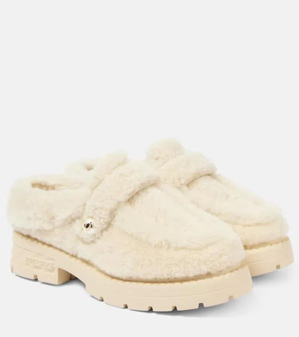 Shea Shearling Mules In Natural Product Image