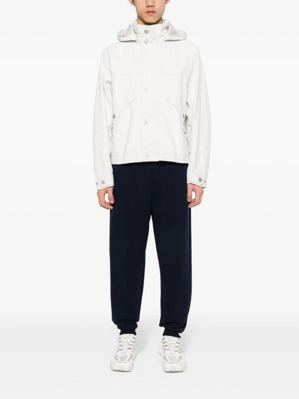 STONE ISLAND Marina Linen Blouson Jacket In White Product Image