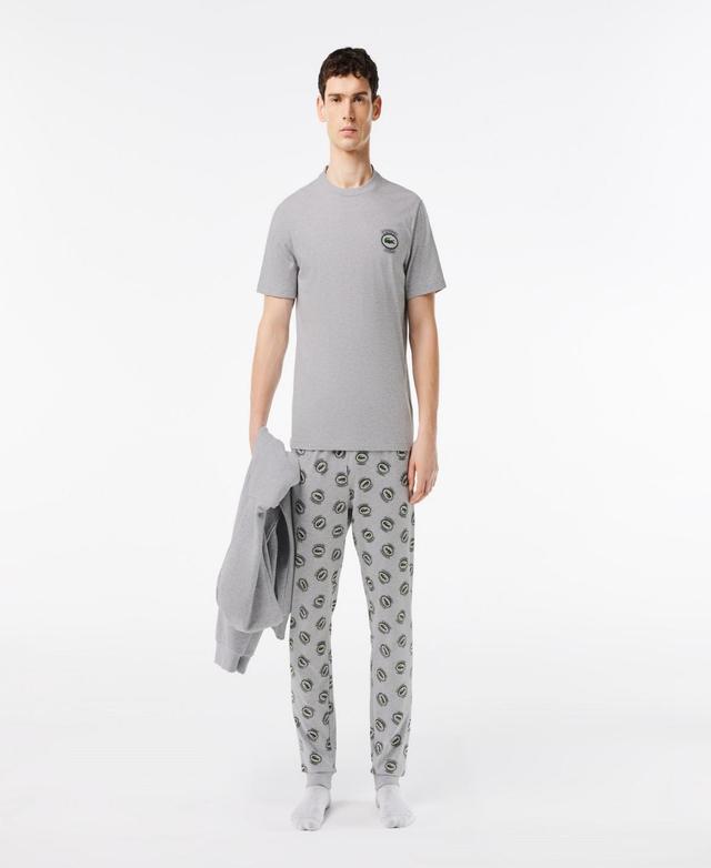 Lacoste Mens Stretch Jersey Pajama Set - Silver chine Product Image