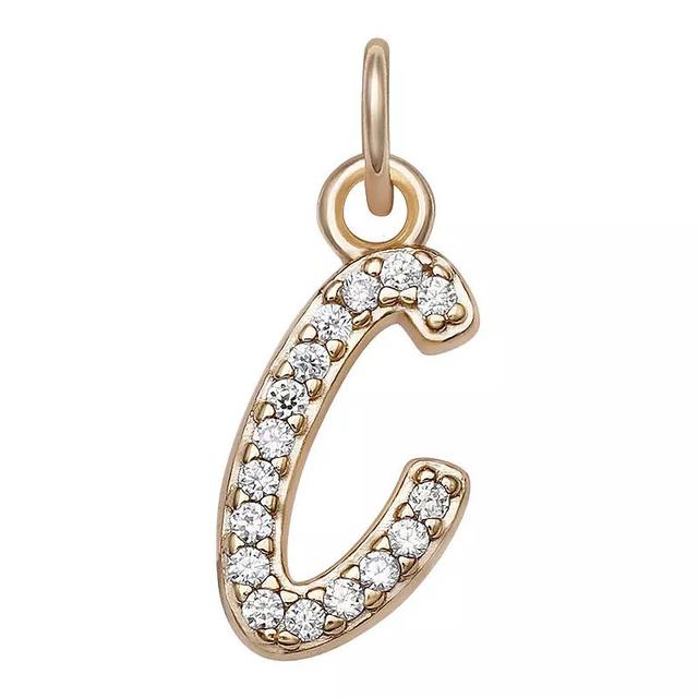 LC Lauren Conrad Sterling Silver Cubic Zirconia Initial Charm, Womens, Gold Tone W Product Image