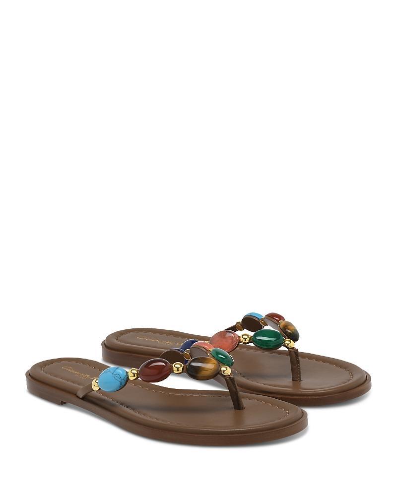 Multicolor Stone Flat Thong Sandals Product Image