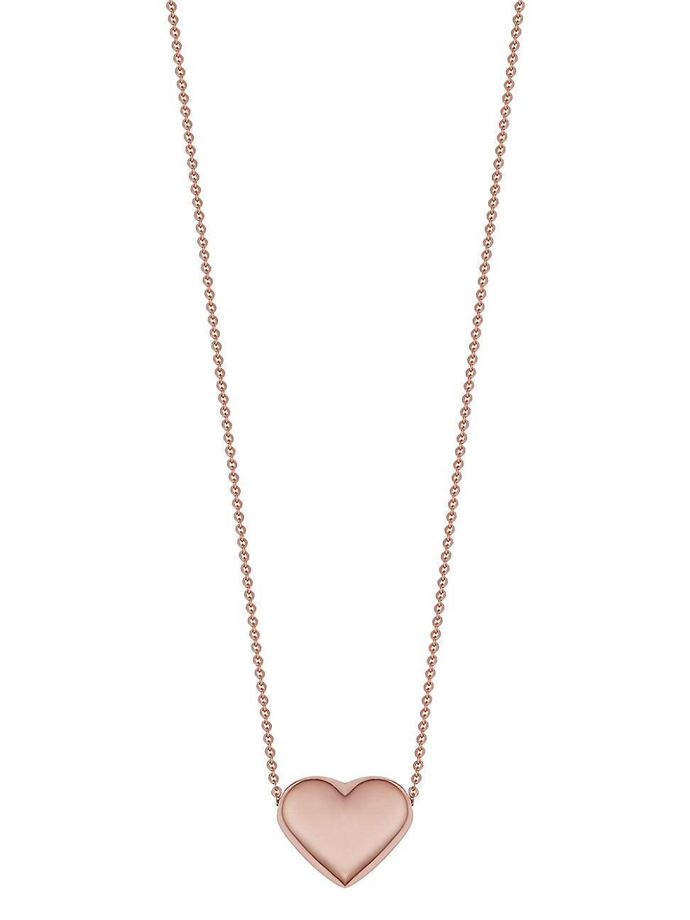 Womens 14K Rose Gold Heart of Gold Pendant Necklace Product Image