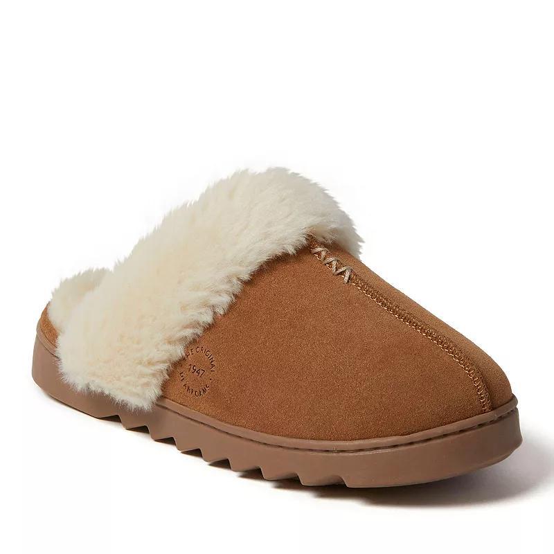 Dearfoams Helena Womens Puffed Collar Suede Scuff Slippers Product Image