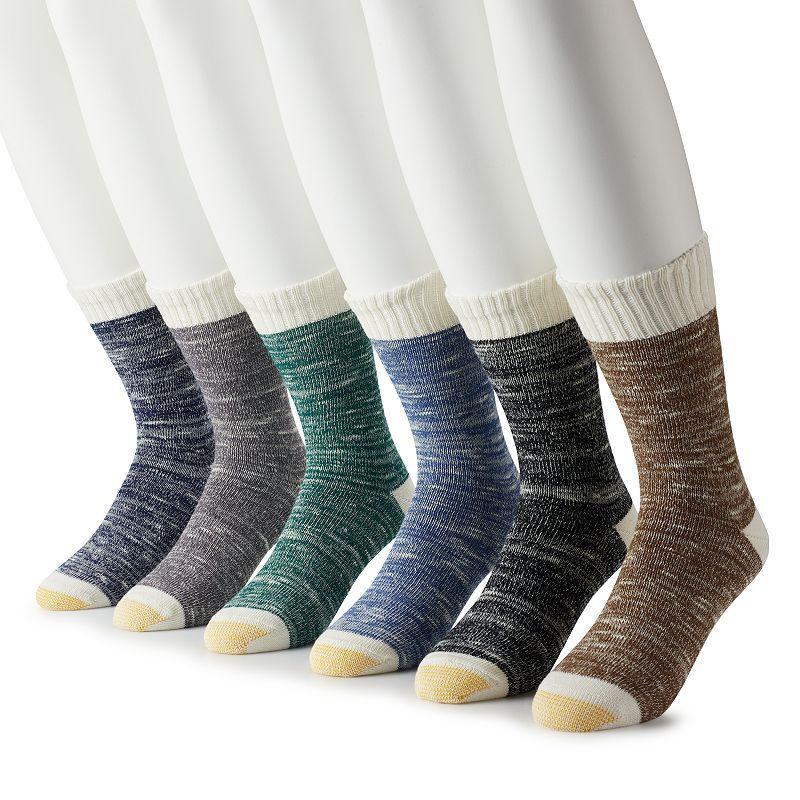 Mens GOLDTOE 6-pack Hudson Crew Socks Product Image