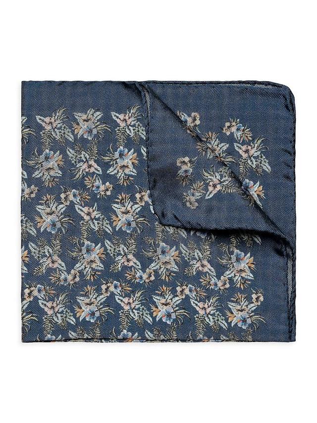 Men's Floral-Print Silk Pocket Square Product Image