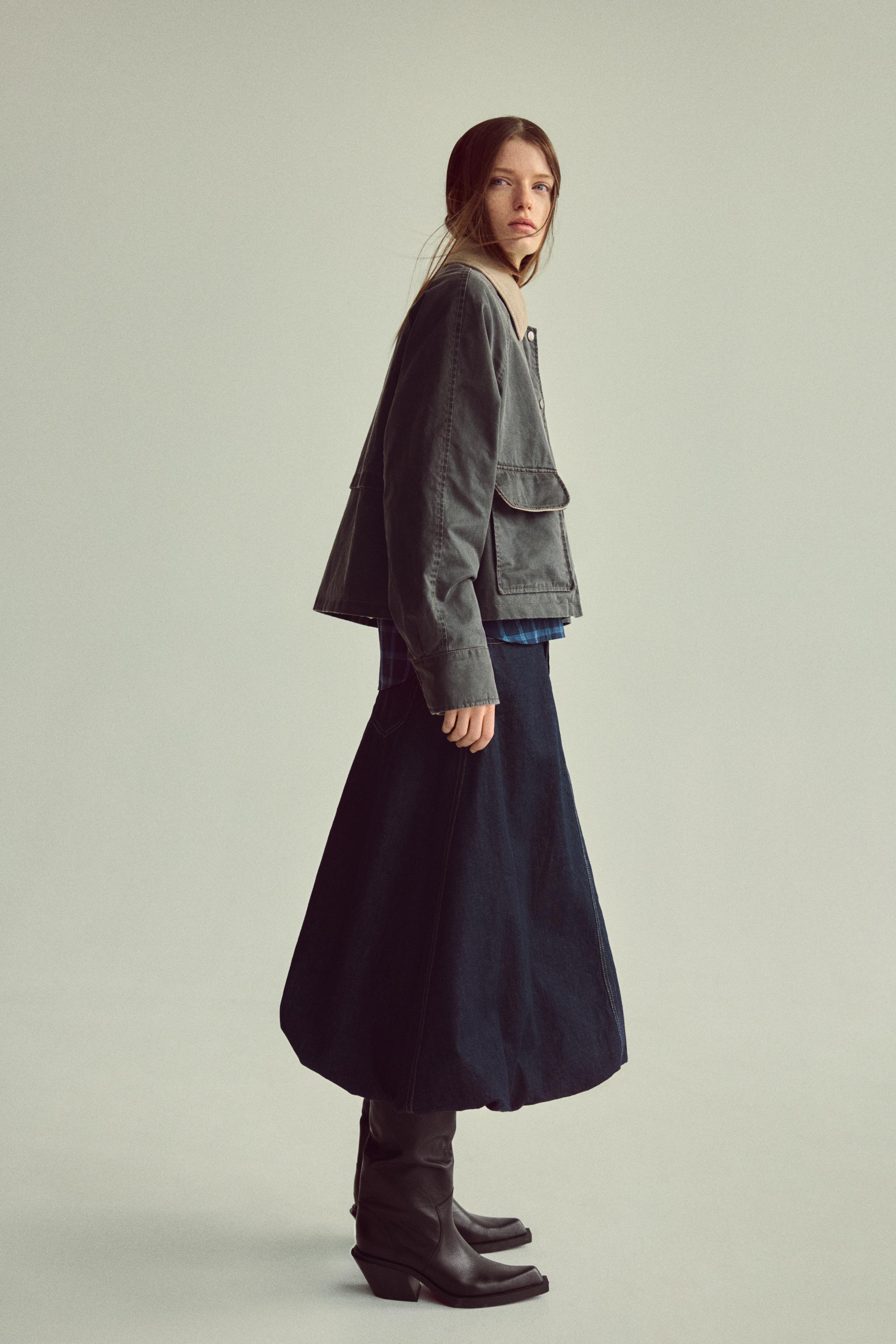 TRF DENIM BALLOON SKIRT Product Image