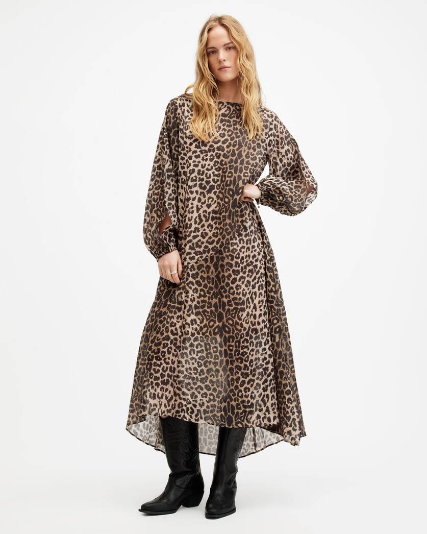 Jane Leopard Print Maxi Cover Up Dress Product Image