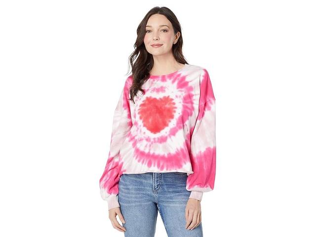 Wildfox Heartfelt Emotion Tie-Dye Sweatshirt (Heartfelt Emotion Wash) Women's Clothing Product Image