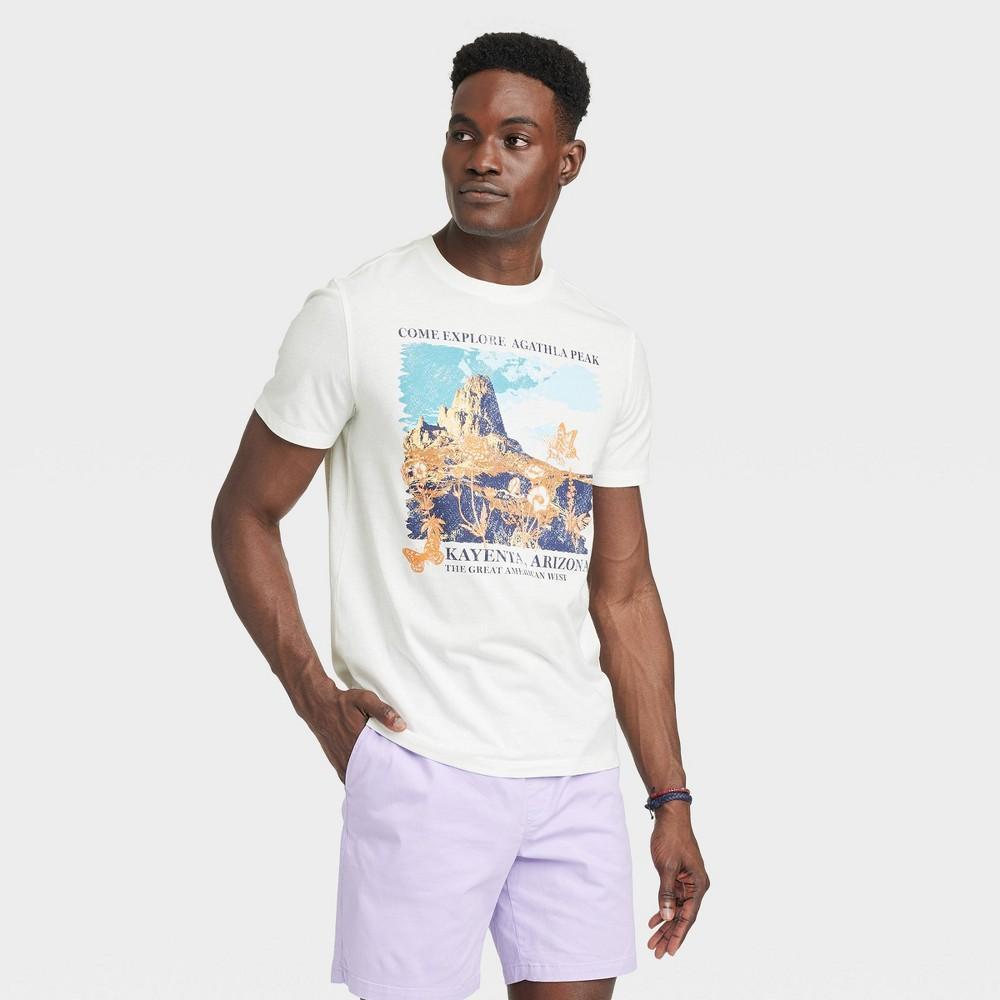 Mens Short Sleeve Crewneck T-Shirt - Goodfellow & Co White L Product Image