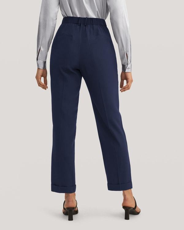 Tucked Tapered Silk Pants Product Image