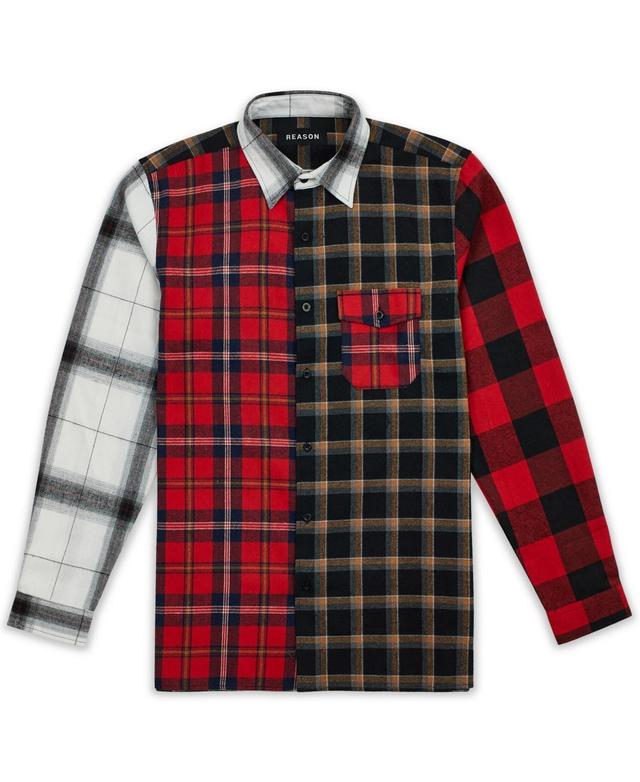 Reason Mens Split Flannel Long Sleeves Shirt Product Image