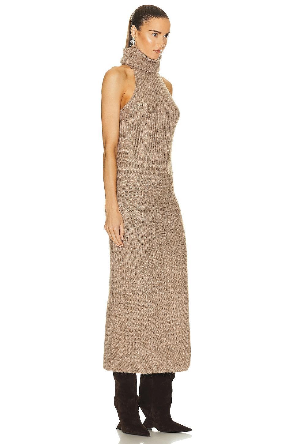 NICHOLAS Kiandra Sleeveless Turtleneck Midi Dress in Taupe Product Image