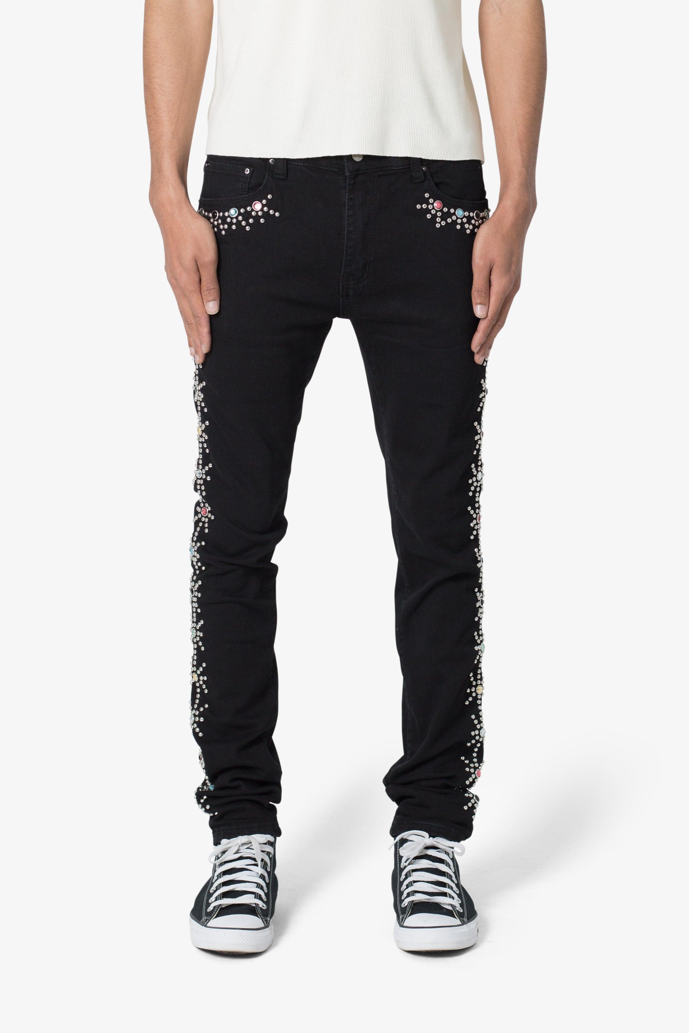 X620 Studded Skinny Denim - Black Product Image