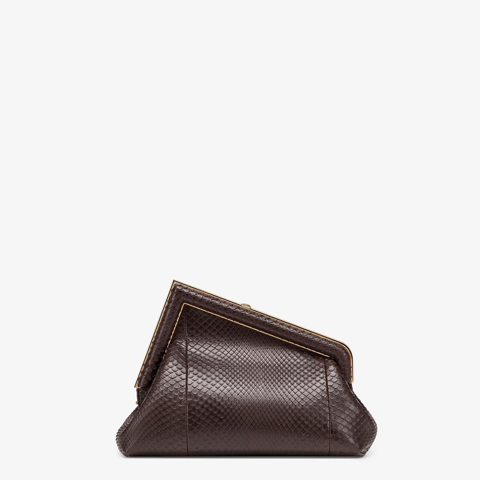 Fendi First SmallDark brown python leather bag Product Image