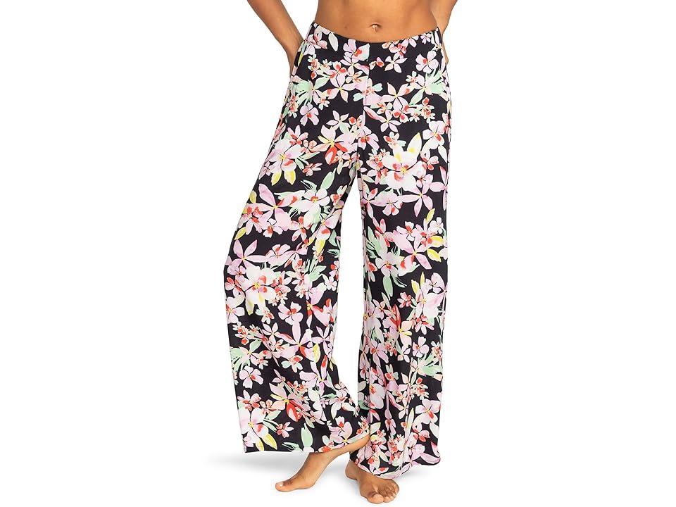 Roxy Midnight Avenue High Rise Tropical Floral Print Wide Leg Pants Product Image