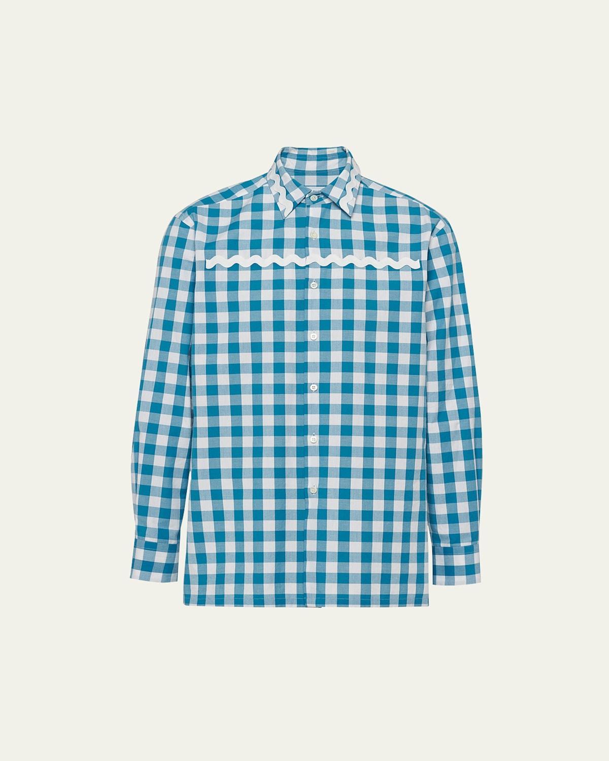 Mens Gingham Poplin Sport Shirt Product Image