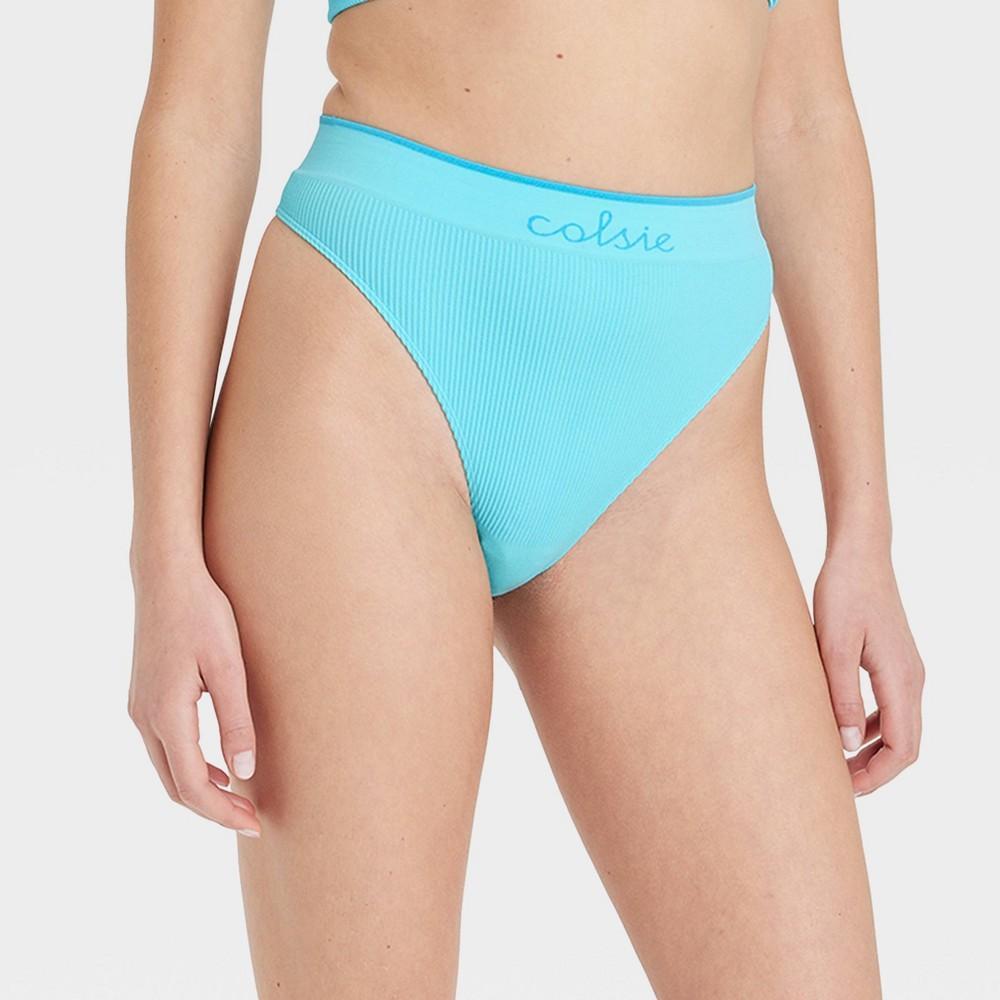 Womens Seamless Thong - Colsie Aqua Blue XL Product Image