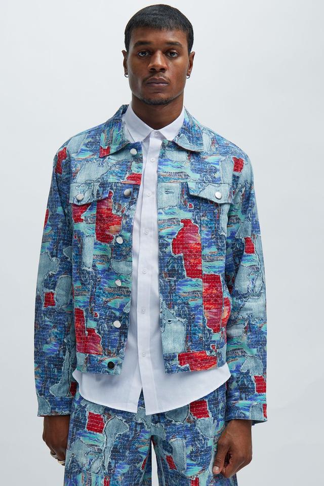 Maui Gardens Trucker Jacket - Blue/combo Product Image