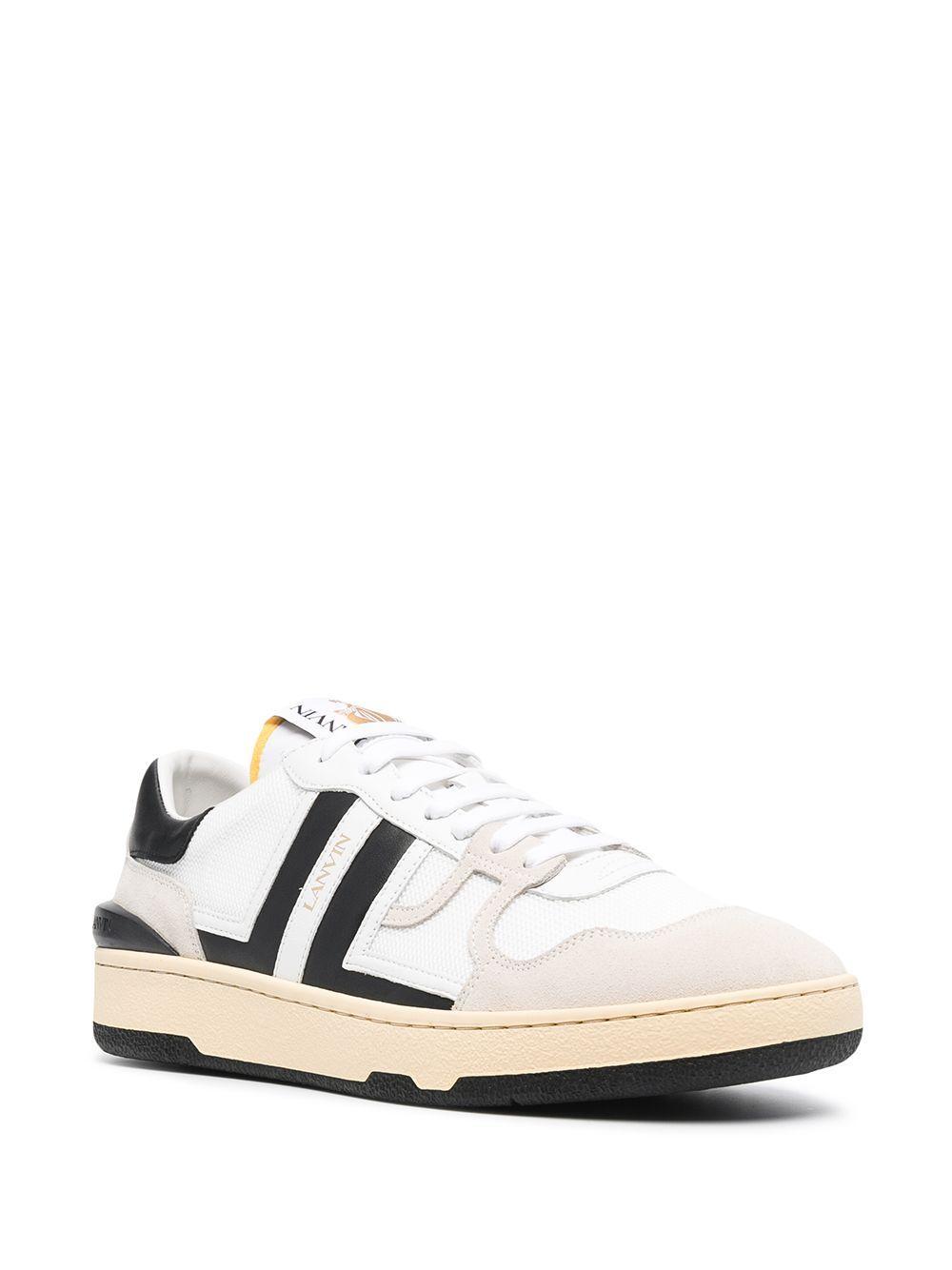 LANVIN Panelled Low-top Sneakers In White/black Product Image